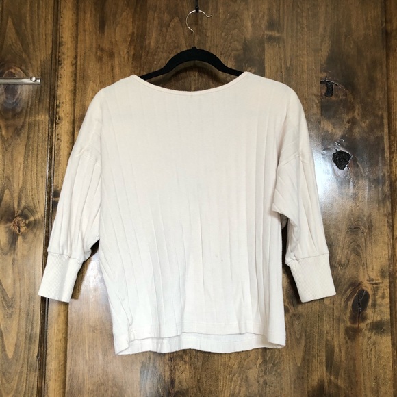 Free People Cream 3/4 Sleeve Sweater Size M - Picture 3 of 7